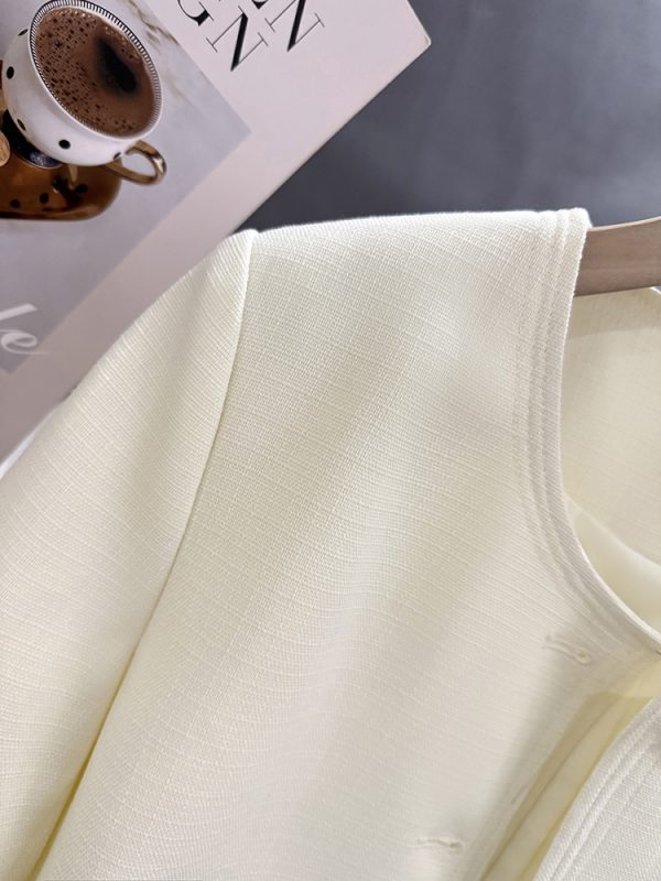 Off-White Korean-Style Street Fashion Thin Jacket for Women - 2025 Summer Sweet Youthful Goddess Short Top