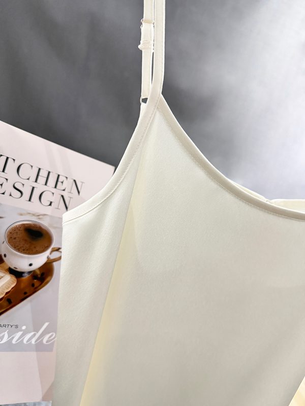 Off-White Versatile Camisole Dress - Women's Summer 2025 Long Drape Dress for Layering, Perfect for Y2K and Casual Chic Styles