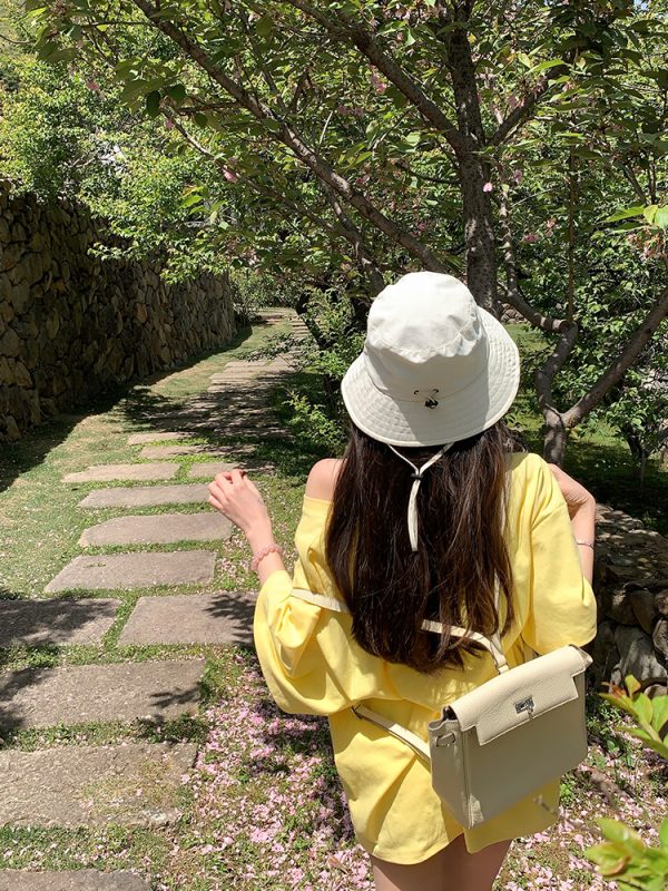 Off-White Women's Summer Quick-Dry Breathable Fisherman Hat with Drawstring for Sun Protection - Lightweight Thin Style