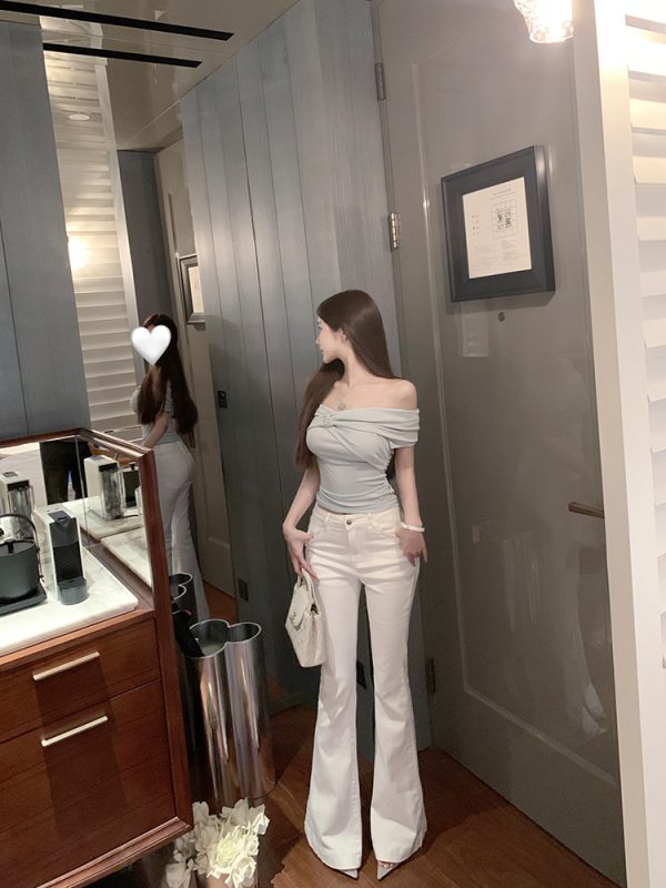 One-Shoulder Slim Fit T-shirt in Pure Desire Style - Sexy 90s-Inspired Top for Trendy Fashion Lovers