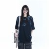 Oversized Tie-Dye Color-Blocking Short Sleeve T-Shirt for Women - Trendy Summer Top, Casual Loose Fit, Y2K Style