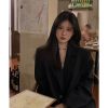 Petite Black Suit Jacket for Women - 2025 New High-End Casual Blazer for Spring and Autumn Fashion