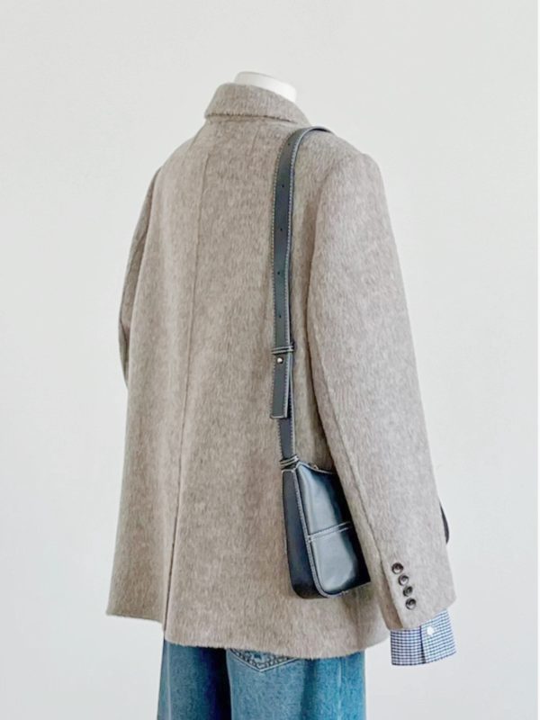 Petite Double-Breasted Wool Cashmere Coat for Women - 2024 Autumn Winter Style, Short Length, High-End Feel