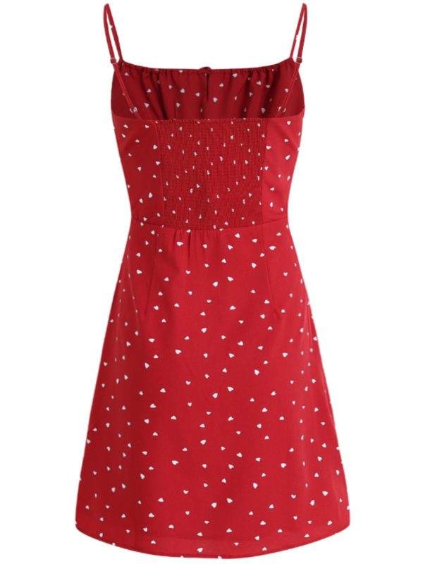 Petite French-Style Red Polka Dot Dress with Spaghetti Straps - Summer 2025 Vacation Fashion