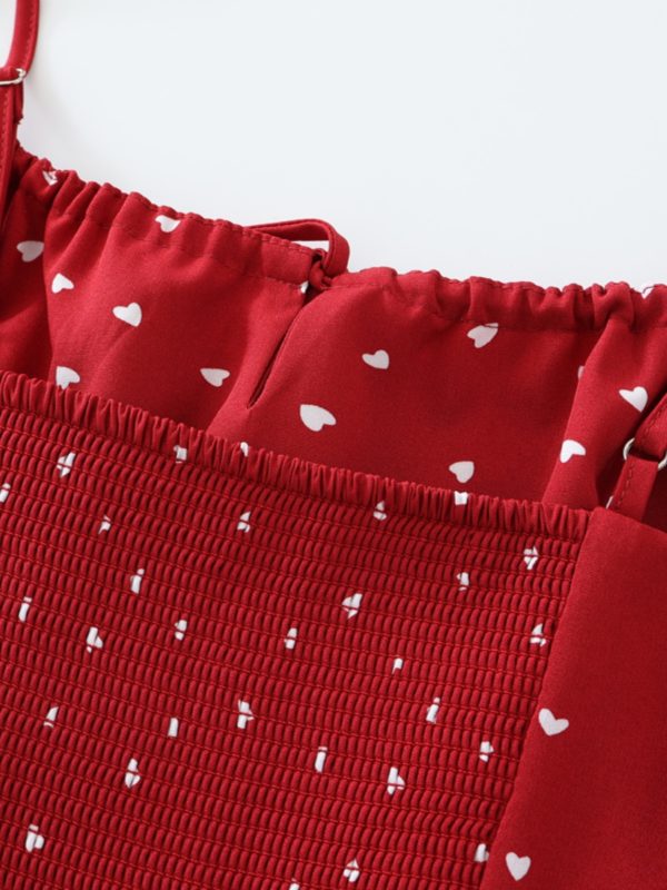 Petite French-Style Red Polka Dot Dress with Spaghetti Straps - Summer 2025 Vacation Fashion