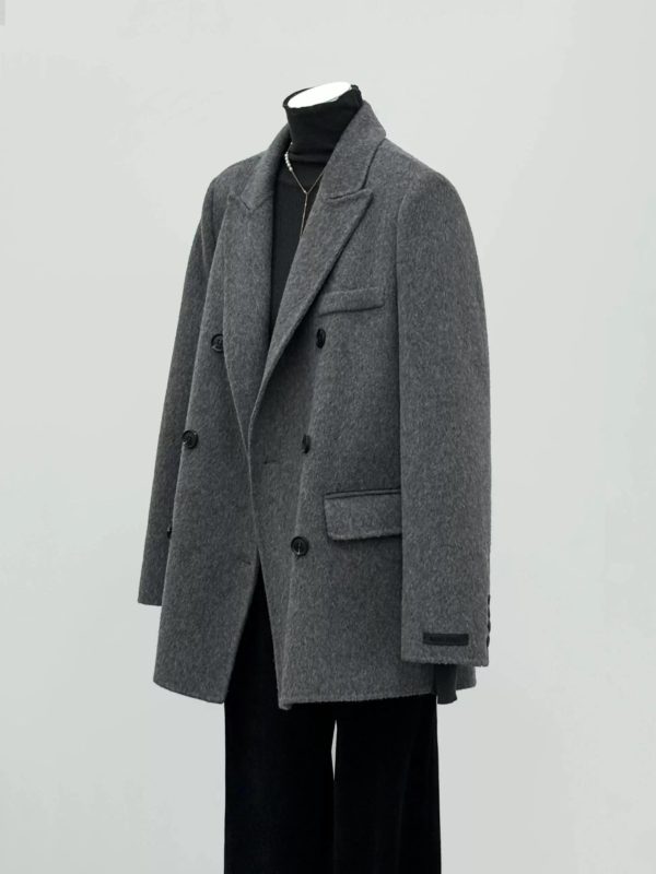 Petite Oatmeal Wool and Cashmere Overcoat for Women - High-End Feel, 2024 Autumn Winter Style, Elegant Outerwear