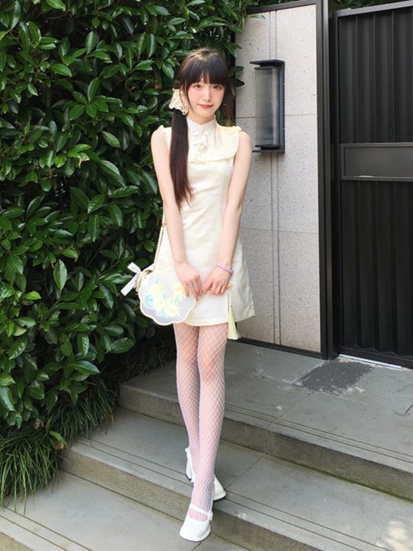 Petite Summer Sweet Pudding Bear Sleeveless Dress for Women - Cute Casual Style, Perfect for Warm Weather and Day Out