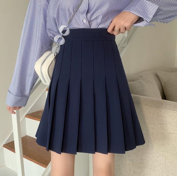 Pink High Waist Pleated A-Line Skirt for Women - Slim Fit Spring Summer 2023 Short JK Style Skirt