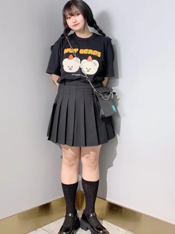 Pink High Waist Pleated A-Line Skirt for Women - Slim Fit Spring Summer 2023 Short JK Style Skirt