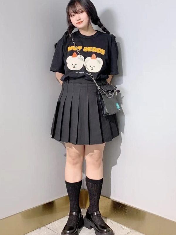 Pink High Waist Pleated A-Line Skirt for Women - Slim Fit Spring Summer 2023 Short JK Style Skirt