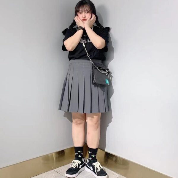 Pink High Waist Pleated A-Line Skirt for Women - Slim Fit Spring Summer 2023 Short JK Style Skirt
