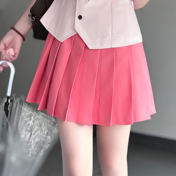 Pink Sailor Suit Women's JK Uniform with Navy Collar - Summer College Style Pudding Bear Inspired 2025 Fashion