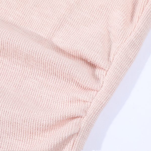 Pink Sweet and Spicy Lace Strap Short Sleeve T-Shirt for Women with Ruffled Edges - Summer Fashion Essential