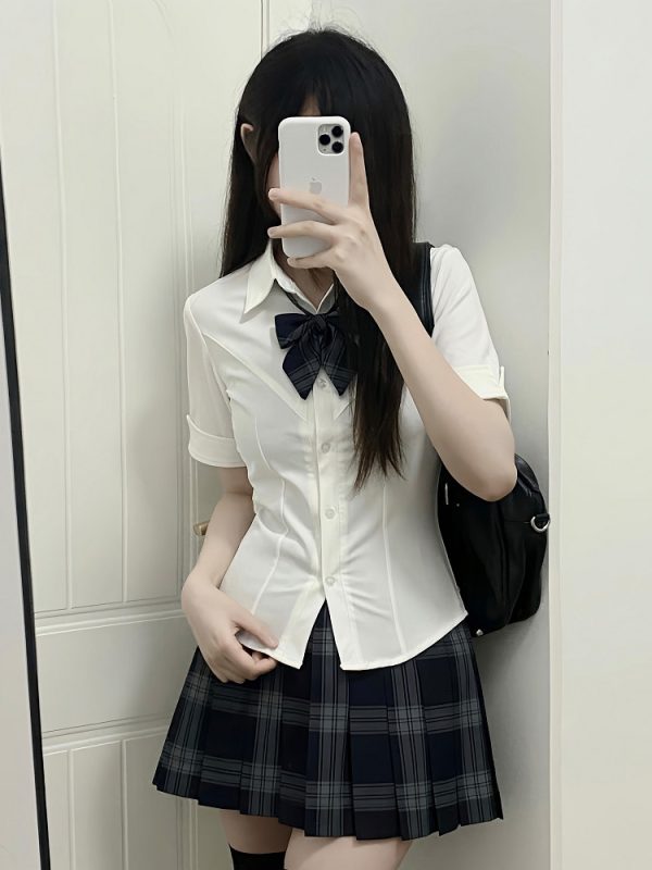 Plaid Pleated Short Skirt for Women - JK Uniform College Style - Authentic Spring and Autumn Fashion - 90s Inspired