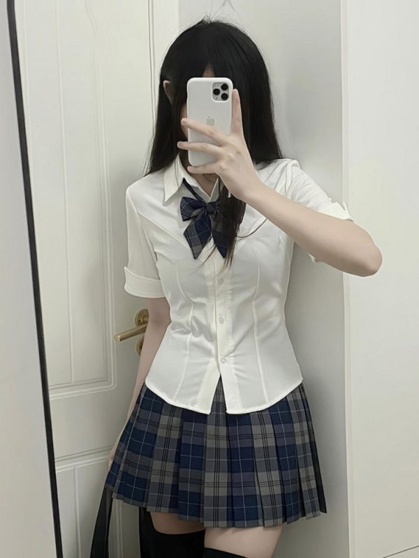 Plaid Pleated Short Skirt for Women - JK Uniform College Style - Authentic Spring and Autumn Fashion - 90s Inspired