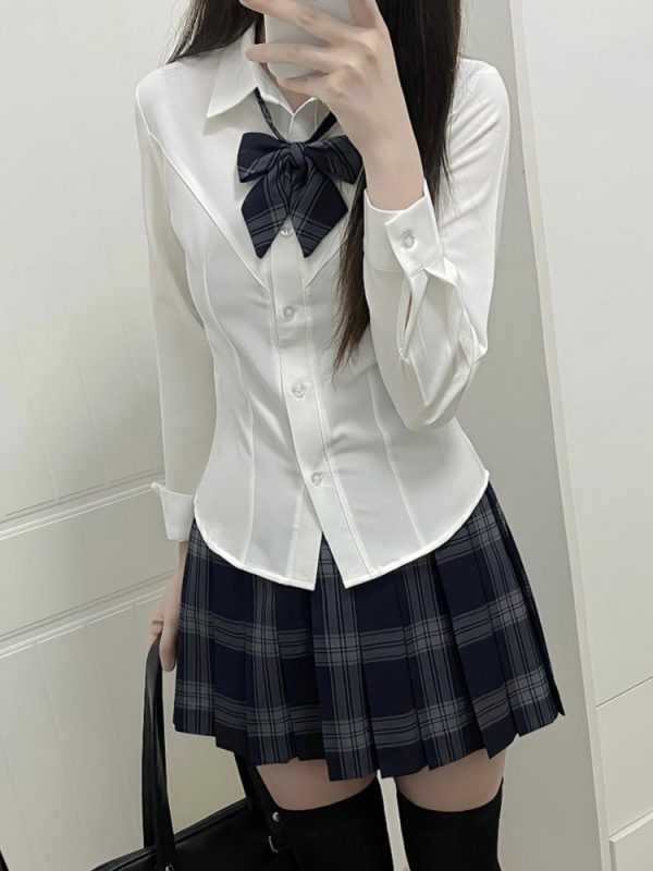 Plaid Pleated Short Skirt for Women - JK Uniform College Style - Authentic Spring and Autumn Fashion - 90s Inspired