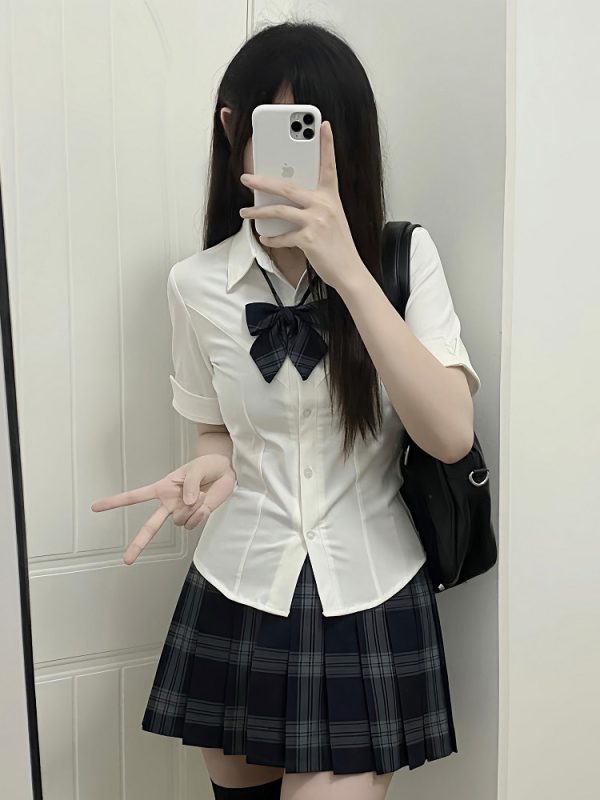 Plaid Pleated Short Skirt for Women - JK Uniform College Style - Authentic Spring and Autumn Fashion - 90s Inspired