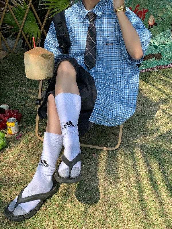 Plaid Short Sleeve Shirt for Women - Handmade Vintage Style - Loose Casual Summer Top - Versatile Niche Trend