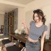 Playful Cute Short Sleeve Tie Back T-Shirt for Women, Summer Slim Fit Sexy Top, Casual Y2K Style Fashion