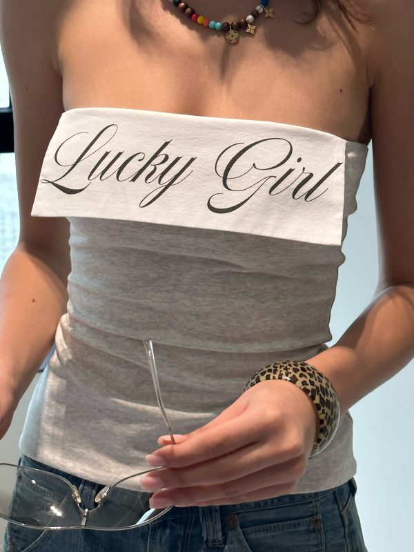 Playful Lucky Girl Strapless Dress with Stylish Split and Lapel Detail - Chic Waist-Defined Design for Effortless Style