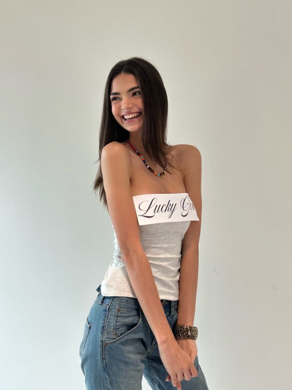 Playful Lucky Girl Strapless Dress with Stylish Split and Lapel Detail - Chic Waist-Defined Design for Effortless Style