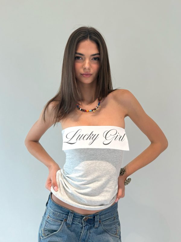 Playful Lucky Girl Strapless Dress with Stylish Split and Lapel Detail - Chic Waist-Defined Design for Effortless Style
