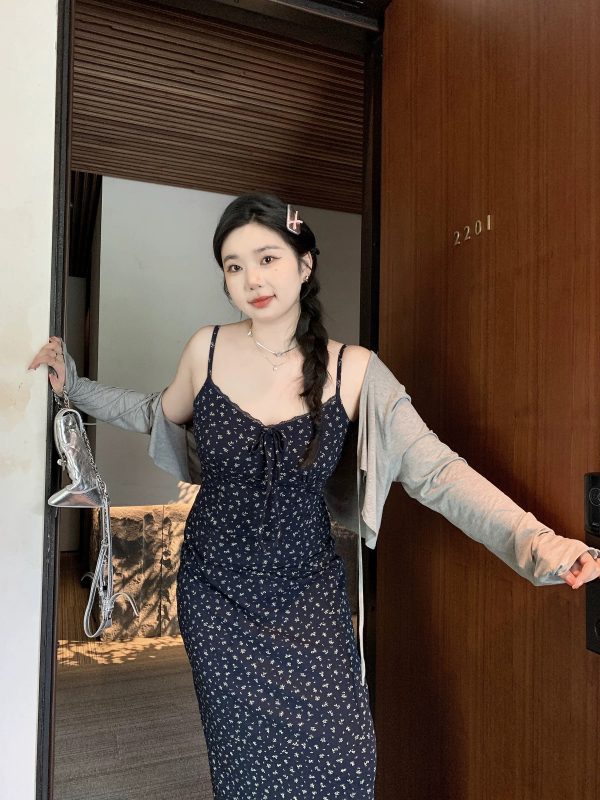 Plus Size Airy Cardigan and Camisole Dress Set - Cool Sun Protection Cover-Up for Summer, Perfect for Layering and Air Conditioning