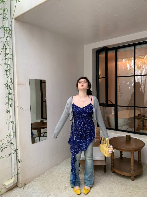 Plus Size Airy Cardigan and Camisole Dress Set - Cool Sun Protection Cover-Up for Summer, Perfect for Layering and Air Conditioning