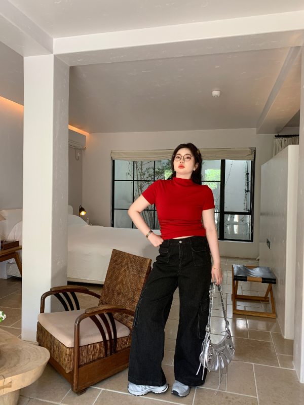 Plus Size American Retro Straight-Leg Multi-Pocket Wide-Leg Casual Work Pants for a Cool 90s Vibe