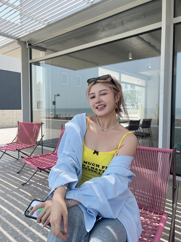 Plus Size American Vintage Bow Print Tank Top - Hot Girl Millennial Style, Versatile Summer Essential, Y2K Fashion