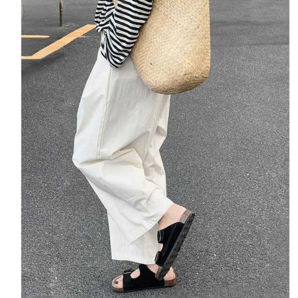 Plus Size Black and White Checkered Wide-Leg Pants for Women - Loose High-Waisted Trousers for Petite Sizes, 2025 Trend