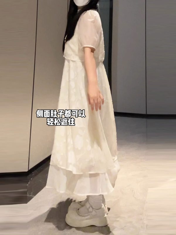 Plus-Size Chinese Style Summer Hanfu Dress Set - Retro Slimming Qipao Two-Piece Outfit for Chubby Women