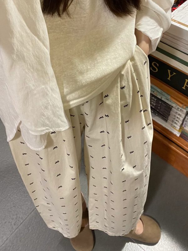 Plus-Size Cloud Pants for Women, Slimming Wide-Leg Casual Cropped Balloon Pants, Japanese Style, Perfect for Short Stature