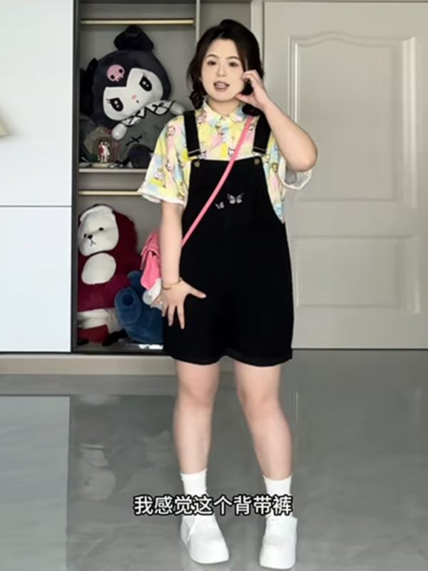 Plus-Size Embroidered Denim Overalls for Women, Stylish Summer Shorts for Curvy Figures, Slimming Fit for Petite Styles