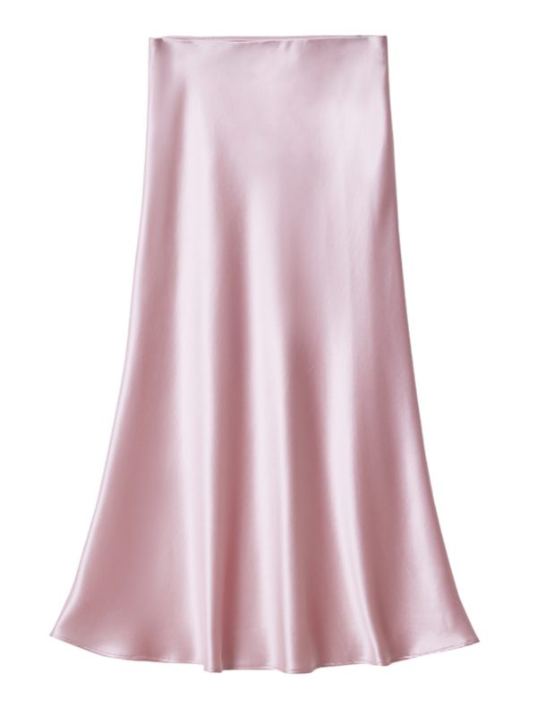 Plus Size Fish Tail Skirt for Women, Acetic Satin Half Skirt, High-End Spring Summer 2025 Fashion, Elegant Gold Design