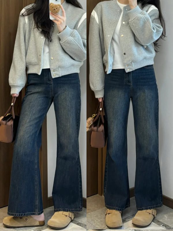 Plus-Size Flared Straight-Leg Jeans for Women - 2025 New Style, Flattering Curvy Fit, Perfect for Petites, Trendy Casual Fashion
