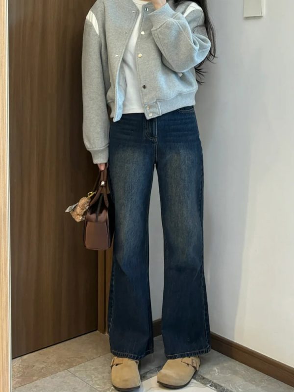 Plus-Size Flared Straight-Leg Jeans for Women - 2025 New Style, Flattering Curvy Fit, Perfect for Petites, Trendy Casual Fashion