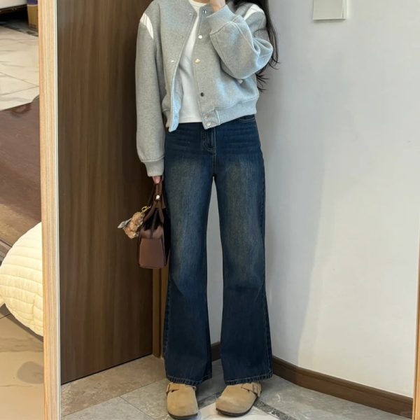 Plus-Size Flared Straight-Leg Jeans for Women - 2025 New Style, Flattering Curvy Fit, Perfect for Petites, Trendy Casual Fashion