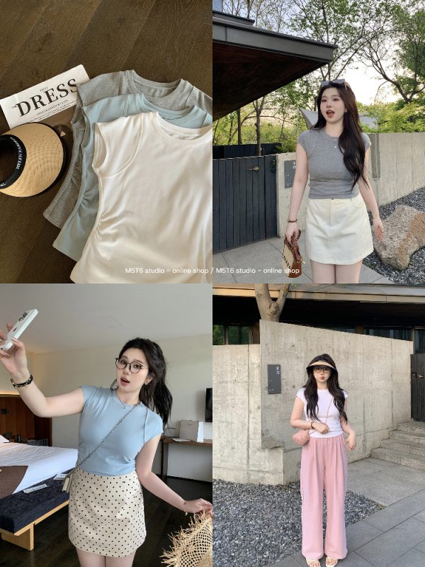 Plus-Size Flutter Sleeve Pleated Top for Curvy Figures - Easy to Wear, Flattering Short Sleeve Design, Perfect for Everyday Style