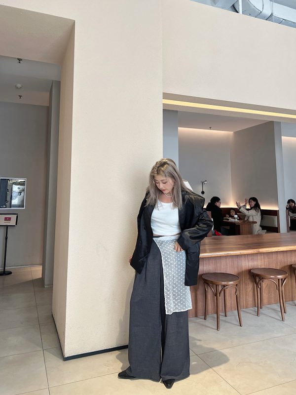 Plus Size High Waist Loose Slimming Wide-Leg Pants - Casual Floor-Length Trousers for Spring Fashion