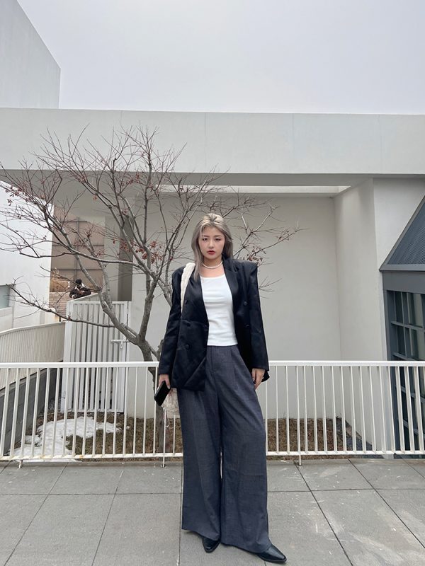 Plus Size High Waist Loose Slimming Wide-Leg Pants - Casual Floor-Length Trousers for Spring Fashion