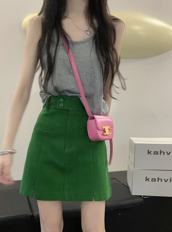 Plus Size High-Waisted A-Line Denim Skirt for Women - Summer Bodycon Style, Hip-Covering Design for Curvy Figures, Korean Fashion
