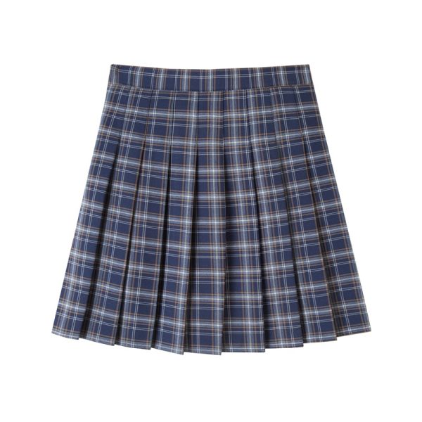 Plus Size High-Waisted A-Line Plaid Wool Pleated Skirt for Autumn Winter - Flattering Short Skirt for Curvy Women and Students