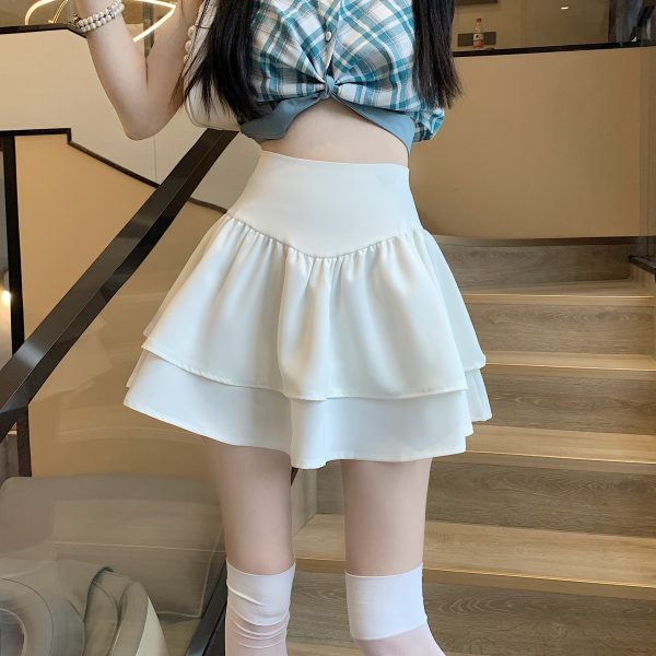 Plus-Size High-Waisted French Puff Skirt for Women - Pleated A-Line Cake Skirt for Spring & Summer Fashion