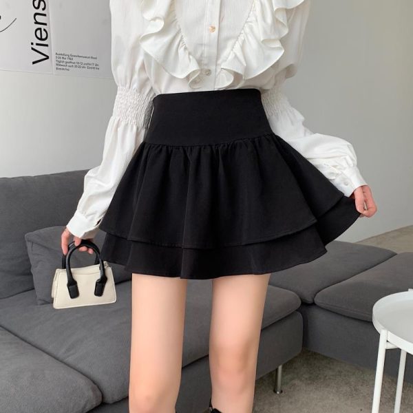 Plus-Size High-Waisted French Puff Skirt for Women - Pleated A-Line Cake Skirt for Spring & Summer Fashion