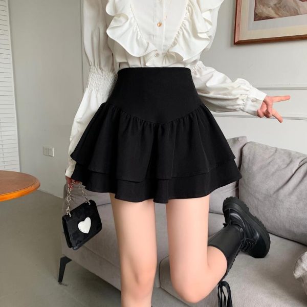 Plus-Size High-Waisted French Puff Skirt for Women - Pleated A-Line Cake Skirt for Spring & Summer Fashion