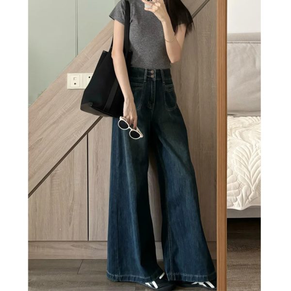 Plus Size High-Waisted Loose Wide-Leg Jeans for Curvy Women - Slimming Straight-Leg Style for Pear-Shaped Body - 2025 Trend
