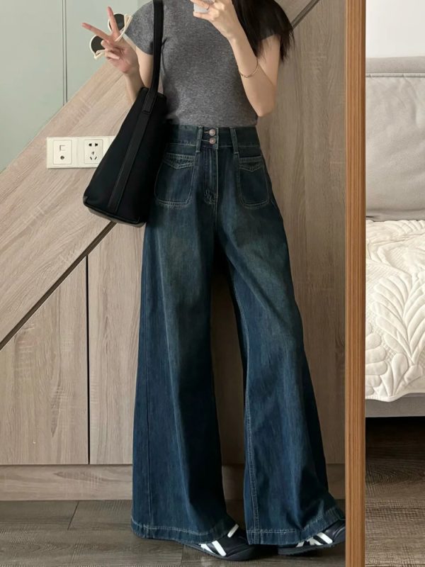 Plus Size High-Waisted Loose Wide-Leg Jeans for Curvy Women - Slimming Straight-Leg Style for Pear-Shaped Body - 2025 Trend