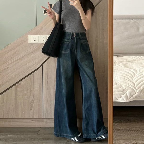 Plus Size High-Waisted Loose Wide-Leg Jeans for Curvy Women - Slimming Straight-Leg Style for Pear-Shaped Body - 2025 Trend
