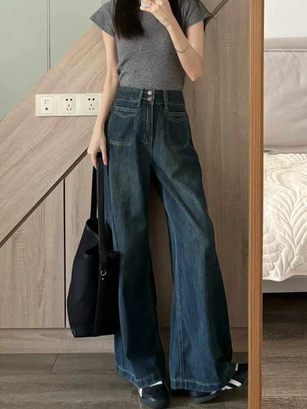 Plus Size High-Waisted Loose Wide-Leg Jeans for Curvy Women - Slimming Straight-Leg Style for Pear-Shaped Body - 2025 Trend